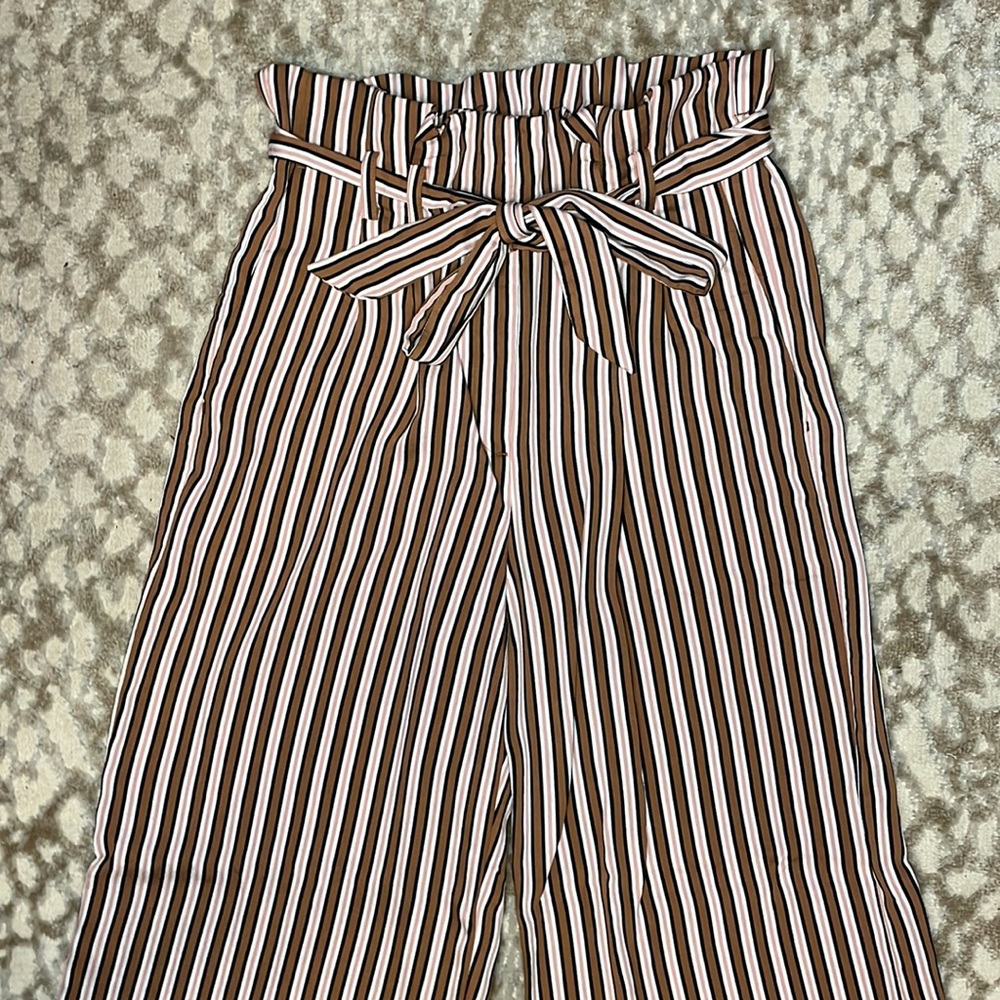 Express Wide-Leg Pants w/ Paper Bag Waist - XS